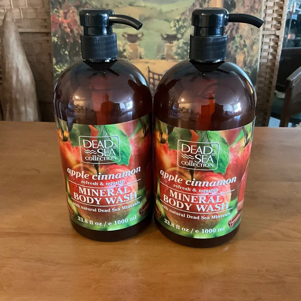 Dead Sea Collection Apple‎ Cinnamon Mineral Body Wash 33.8 fl oz 1000 ml Set